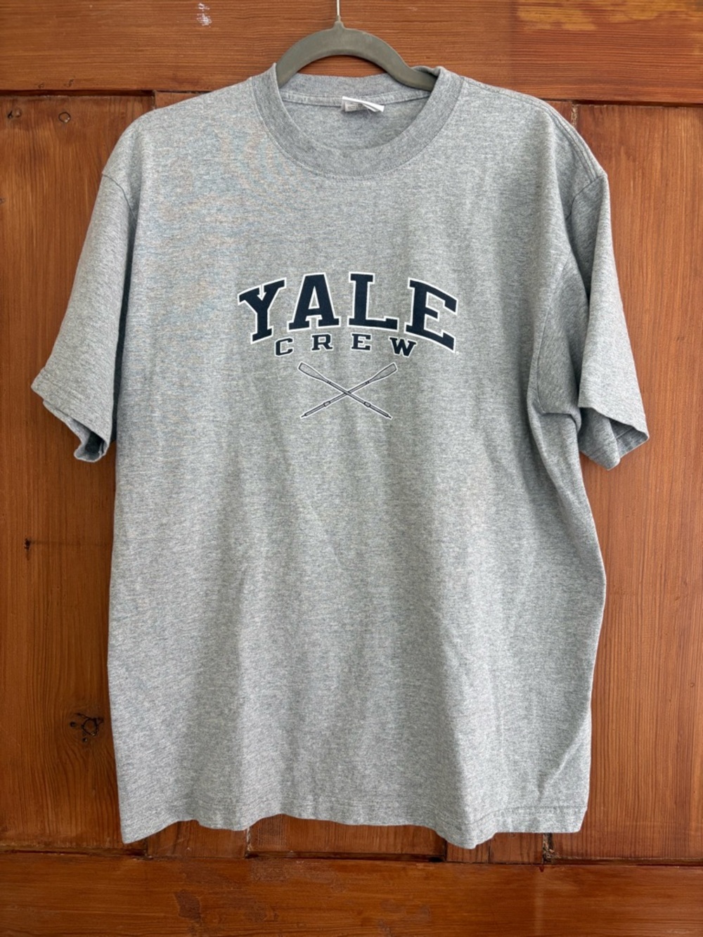 Champion Gray Yale Crew Short Sleeve Graphic Tee Large